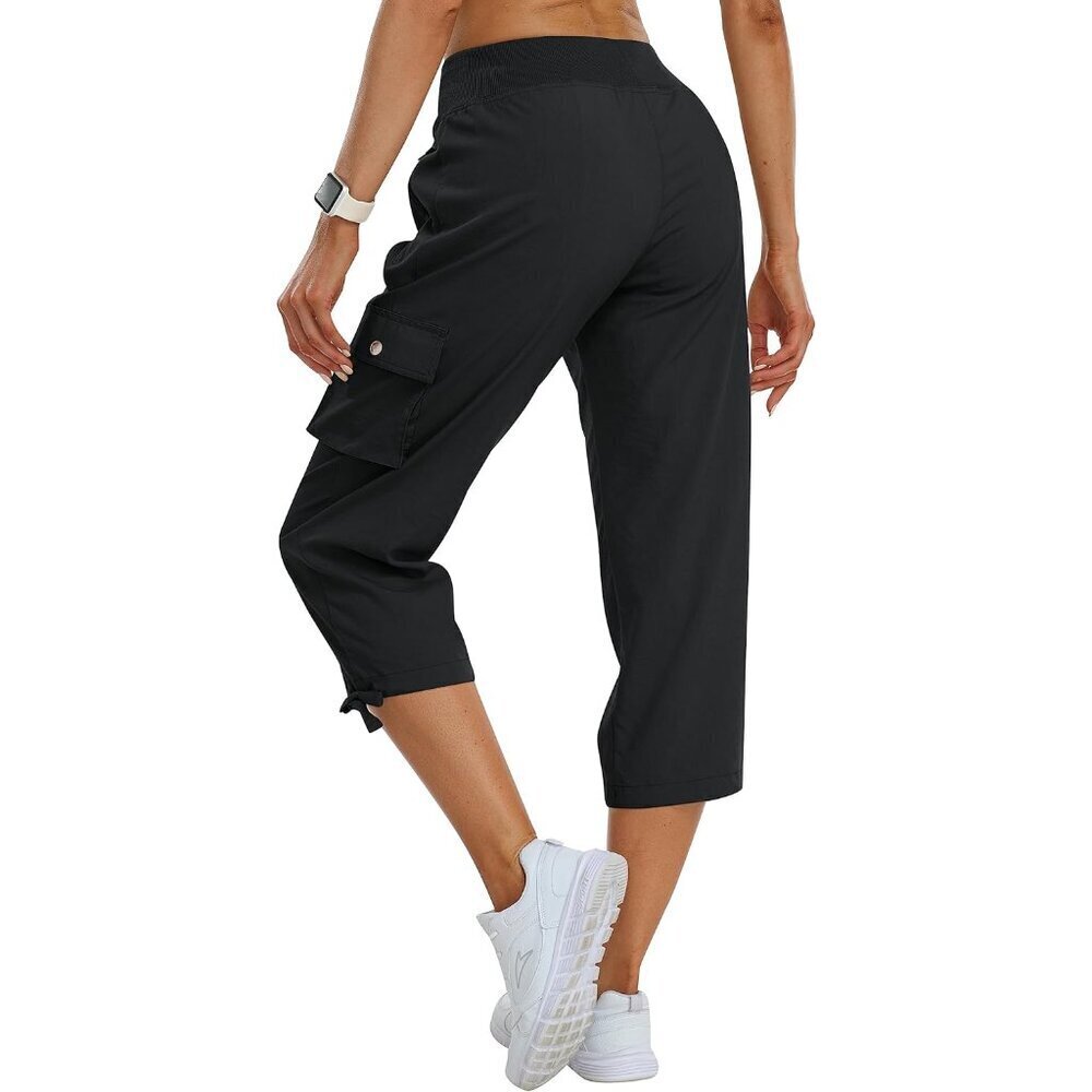 Women's Cargo Capris Pants Lightweight Quick Dry Stretch Casual Hiking - Picture 2 of 6
